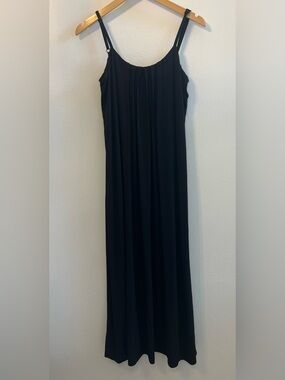 Calvin Klein Black Maxi Pleated Slip Dress